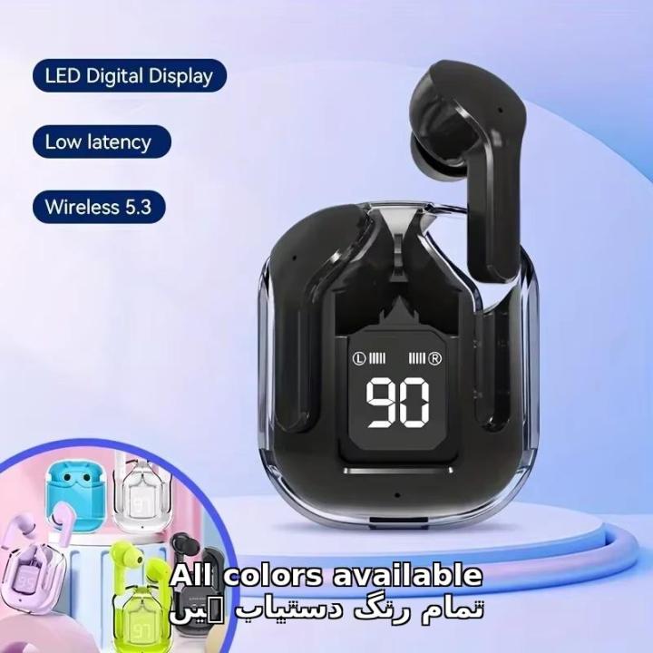 Air31 Wireless Airpods Headphones LED Power Digital Display Stereo Sound Bluetooth-compatible 5.3 Transparent Earphones for Sports Working | Daraz.pk