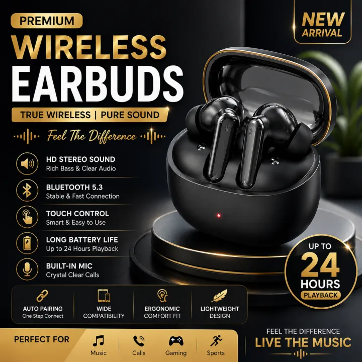 Airbuds, Earbuds, Wireless Earbuds, Bluetooth Earbuds, Airbuds TWS Earbuds, Bluetooth Earphones, Wireless Earphones, HD Sound, ENC Noise Cancellation, Touch Control, LED Display, Charging Case, Built-in Mic, Long Battery Life,Gaming Earbuds | Daraz.pk